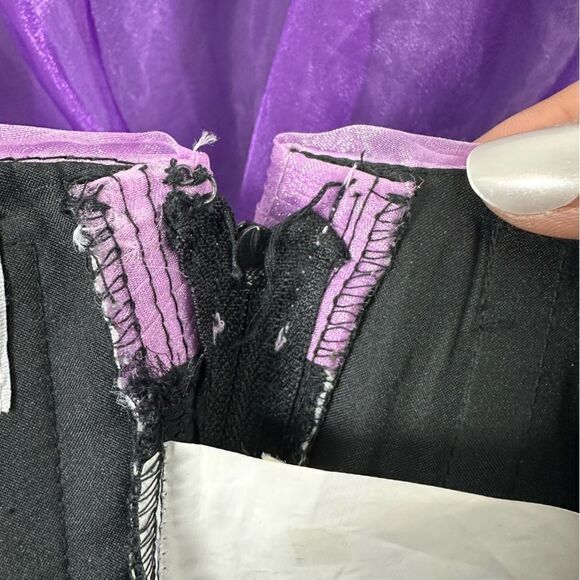 MORI LEE Purple Ombré Strapless Organza Sweetheart Prom Homecoming Dress Sz 5/6 - Picture 9 of 10